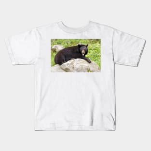 Blowing Raspberries - Black Bear Kids T-Shirt